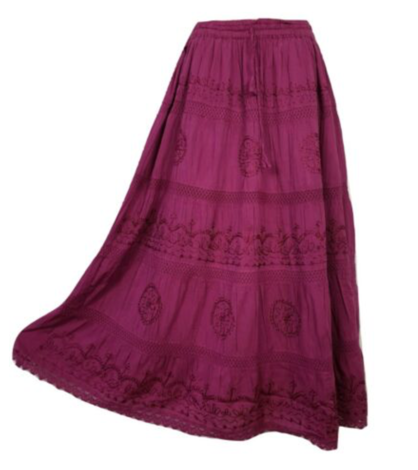 purple lace maxi skirt